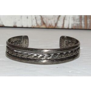 Vintage Taxco Mexican Sterling Silver Cuff Bracelet